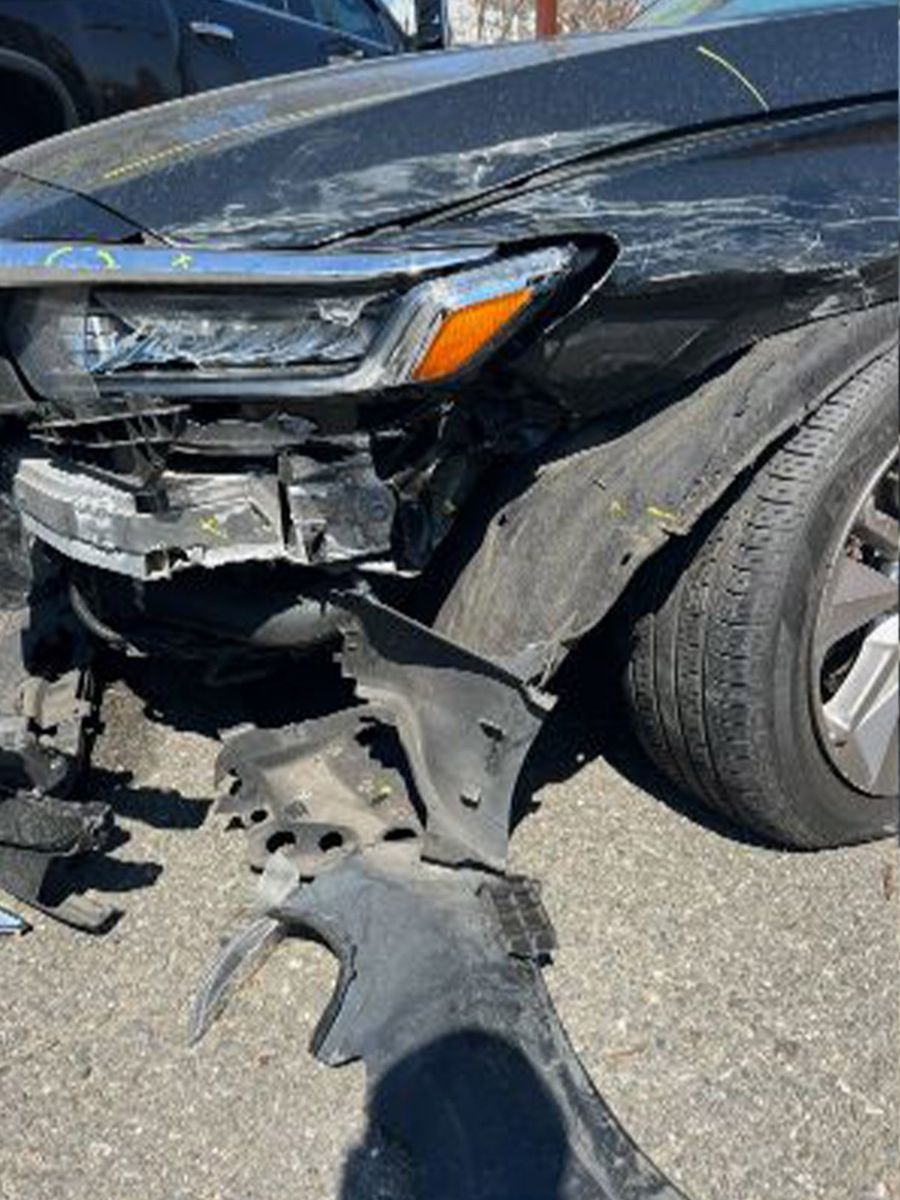 Honda Accord before repair with heavy front-end damage